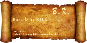 Bozsán Kitti névjegykártya
