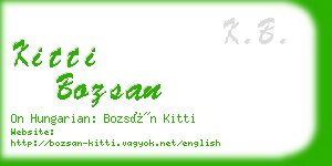 kitti bozsan business card